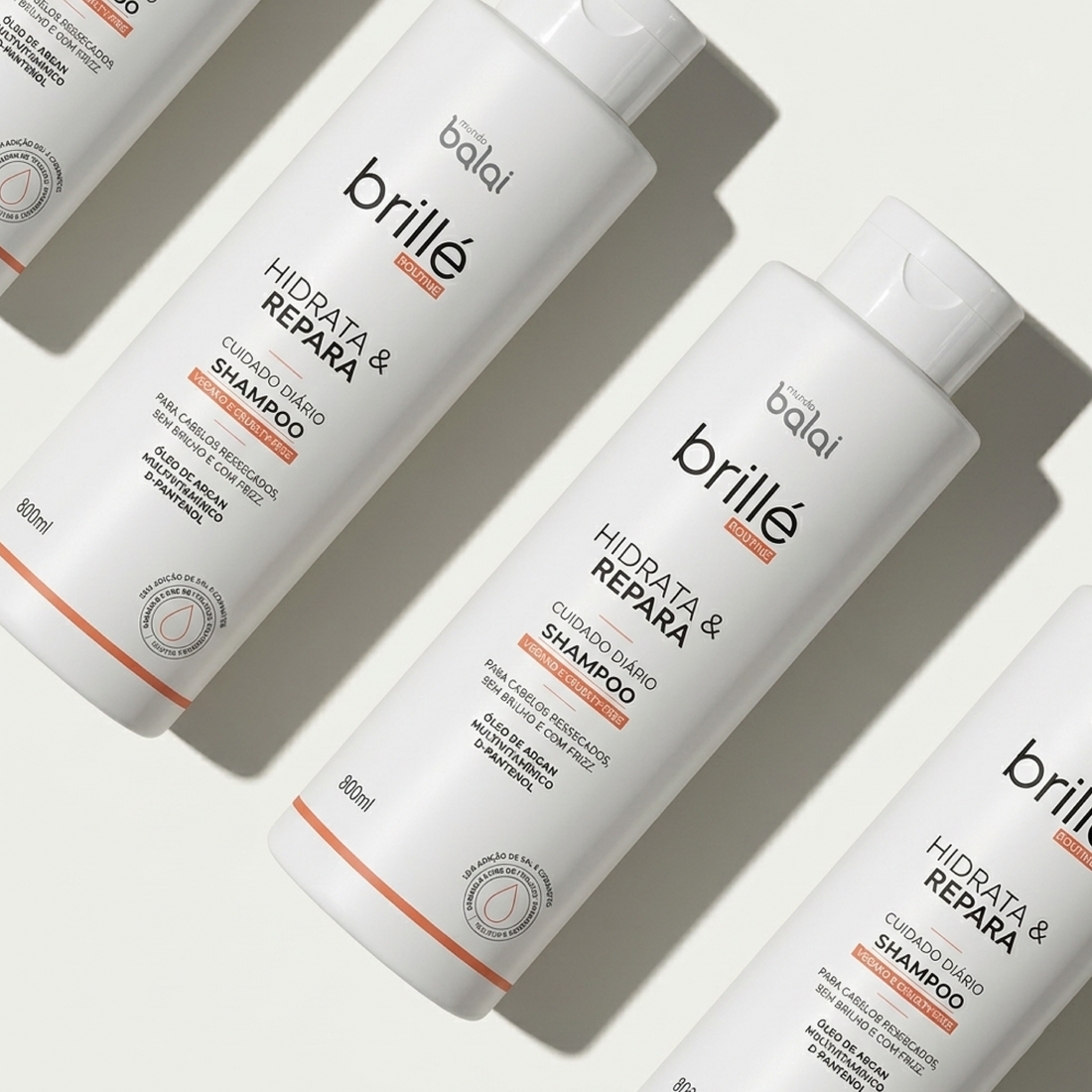Brillé - Kit Shampoo e Condicionador Hidrata e Repara 800 ml