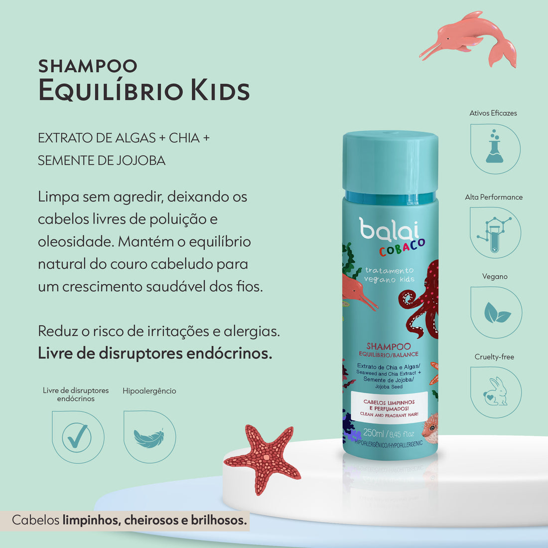 Kit 3 Shampoos Linha Kids Equilíbrio